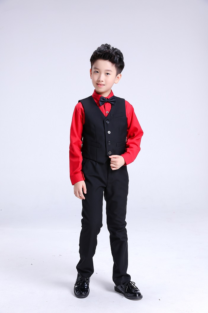 Trẻ em ăn mặc phù hợp với hoa cô gái nhỏ chủ trang phục piano trang phục cậu bé catwalk show cậu bé vest mùa hè quần áo biểu diễn trẻ em