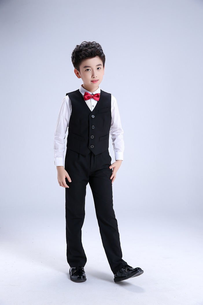 Trẻ em ăn mặc phù hợp với hoa cô gái nhỏ chủ trang phục piano trang phục cậu bé catwalk show cậu bé vest mùa hè quần áo biểu diễn trẻ em