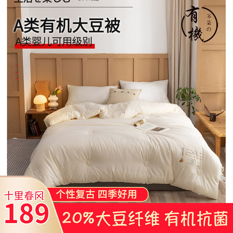 Ten Miles Spring Breeze 2022 Light Luxury Quilt Organic Soy Protein Exported to Japan Thickened Quilt Core Spring and Autumn Quilt