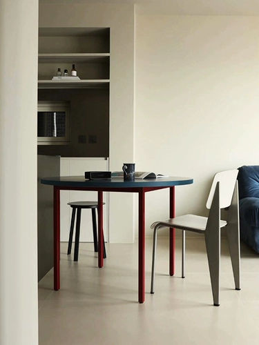 Круглый обеденный стол Мемфис, маленькая квартира, дом, цветной дофаминовый стол, журнальный столик в минималистском стиле, дизайнерский круглый стол