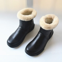 Pure wool thick sole short boots womens shoes Korean fashion leather snow boots export foreign trade original single No. 5 hall cotton boots