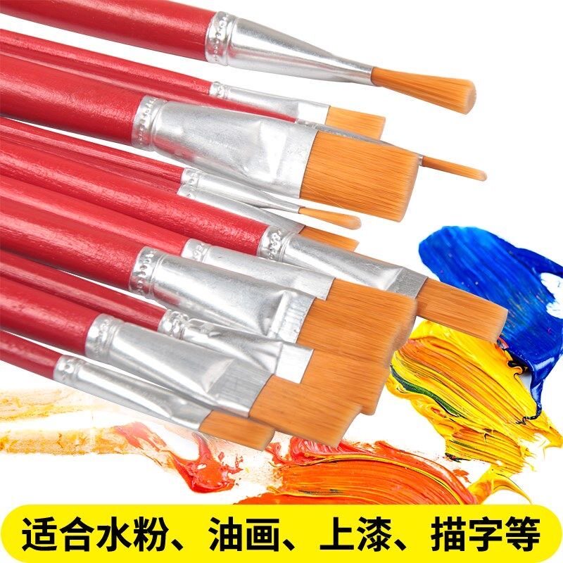 红杆笔尼龙平头画笔排笔:艺术创作的秘密武器,让你的画作更加出色!-油画笔-淘宝百科网
