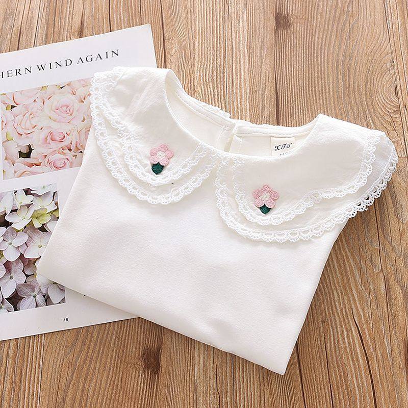 girls lace lapel long sleeve t shirt cute baby pullover spring top girls lace lapel long sleeve t shirt cute baby pullover spring top