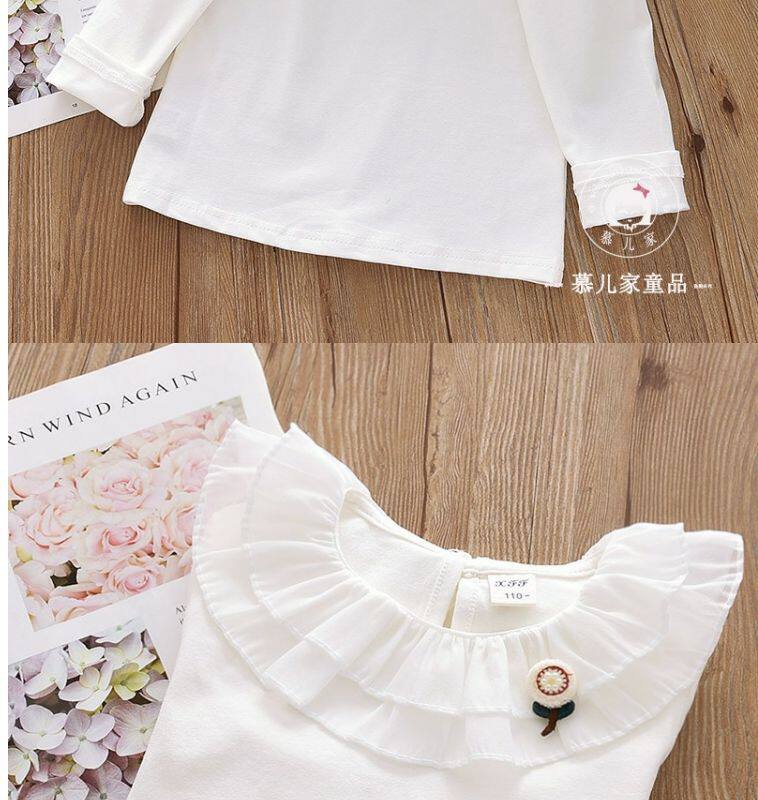 Girls Lace Lapel Long Sleeve T-Shirt - Cute Baby Pullover Spring Top O1CN01uDvmX41owPgSk08jZ !!1853225289