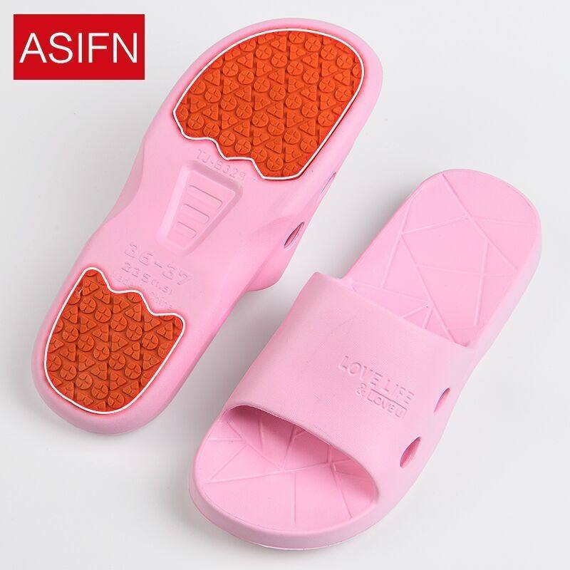 Pregnant woman old man non-slip bathroom cool slippers Women's summer Indoor couple home with soft bottom bath slippers Men's summer