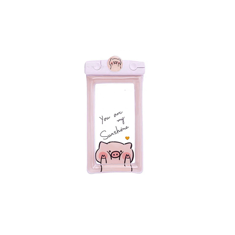 Air bag waterproof bag ~ jelly cartoon inflatable mobile phone waterproof bag touch screen photographing swimming air bag hanging rope diving cover-Taobao