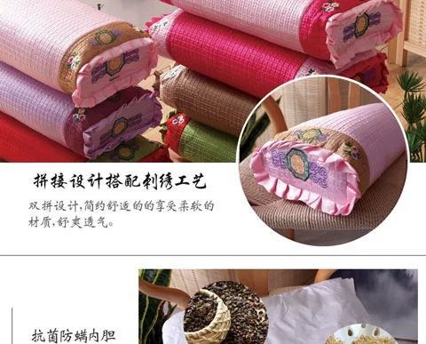 Gối Hàn Quốc Vỏ đầy đủ kiều mạch Vỏ gối đơn Hàn Quốc Bộ đầu gối trẻ em nguyên chất Da kiều mạch Gối vuông - Gối gối cao su non babymoov