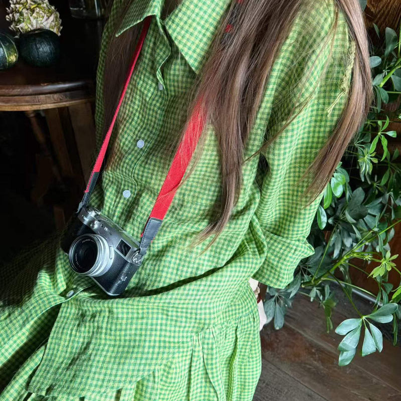 4Video LAOSHU Imported Pure Linen Grass Green Forest Style Whitening Effect Niche Artistic Long-Sleeve Shirt and Skirt Set