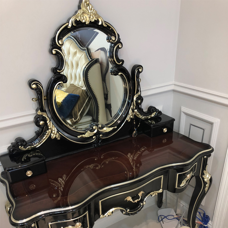 Eurostyle full solid wood make-up table Makeup Table Sculpture Flower Extravagant makeup Desk Eurostyle Versatile makeup Desk Composition