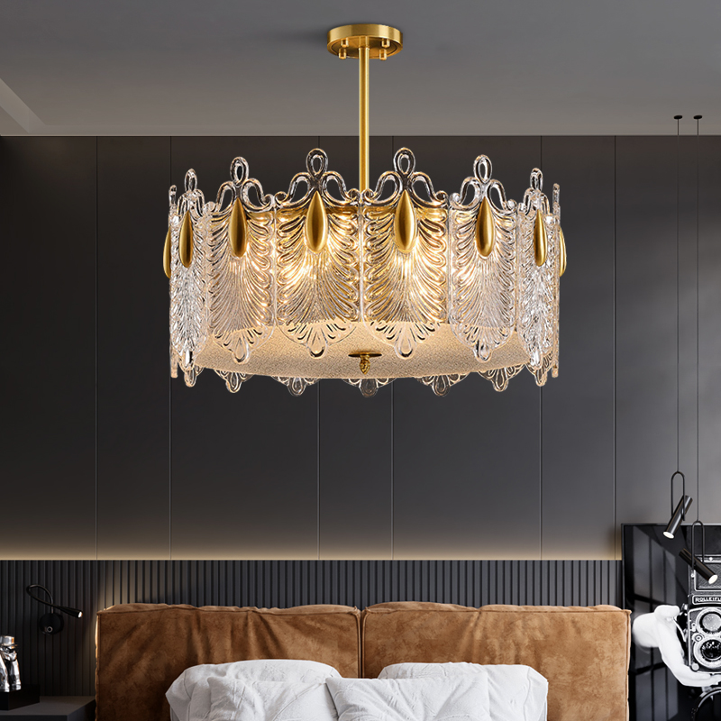 Light Extravagant All Copper Living Room Light Vintage Bedroom Book House Dining Room Creative Art Vintage Villa Postmodern Crown Pendant Light