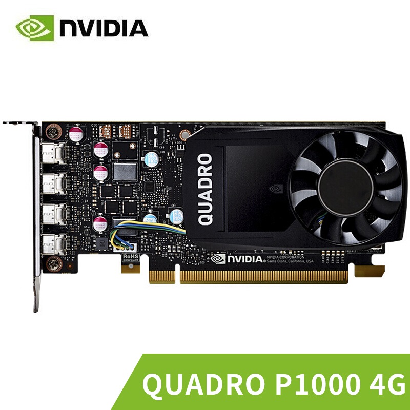 Original Quadro P1000 graphics card 4GB Professional Graphic Design 3D Modeling Rendering CAD PS Drawing K