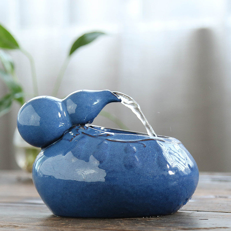 Creative fish tank small gourd circulating water to make money when it comes to run the desktop to attract wealth modern minimalist ornaments