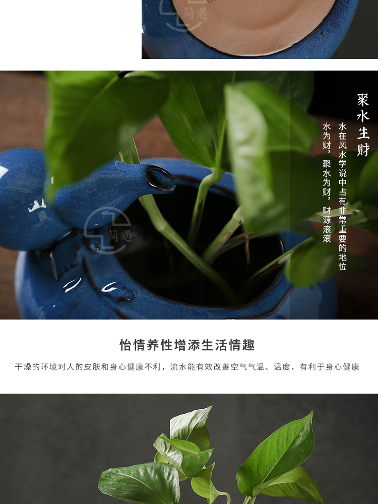 Bể cá sáng tạo lưu thông nhỏ nâng nước chảy và sự giàu có để chạy các hoạt động của máy tính để bàn may mắn hiện đại đơn giản phụ kiện trang trí phòng thờ