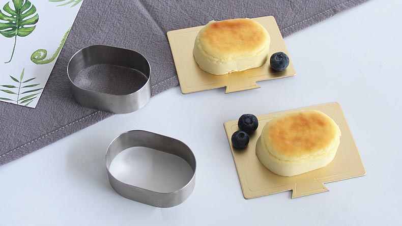 Khuôn phô mai bán chín Bánh mousse hình bầu dục đơn ở nhà lò nhỏ có thể được sử dụng để cắt bánh phô mai - Tự làm khuôn nướng khuôn kem
