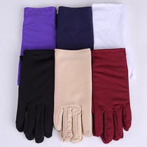 Gloves men and women white black short thin spring sun proof ceremonial dance high elastic jewelry performances tight