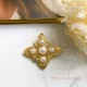 "Hoa" Baroque Western Antique Pearl Vintage Gold Matte Trâm Vintage Bow Pin - Trâm cài