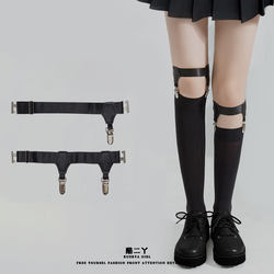 Calf clip garter sock buckle non-slip leg ring sock clip fixed socks punk anti-fall thigh strap jk leg chain accessories