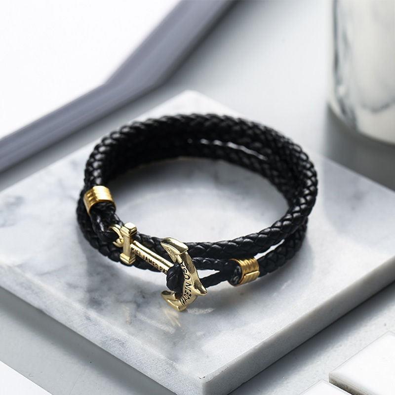 Kjp Anchor Bracelet for Men, European and American Handmade, Unique Men's Star Ocean Bracelet, Couple Bracelet, ins Niche Design Gift Kjp Anchor Bracelet for Men, European and American Handmade, Unique Men's Star Ocean Bracelet, Couple Bracelet, ins Niche Design Gift