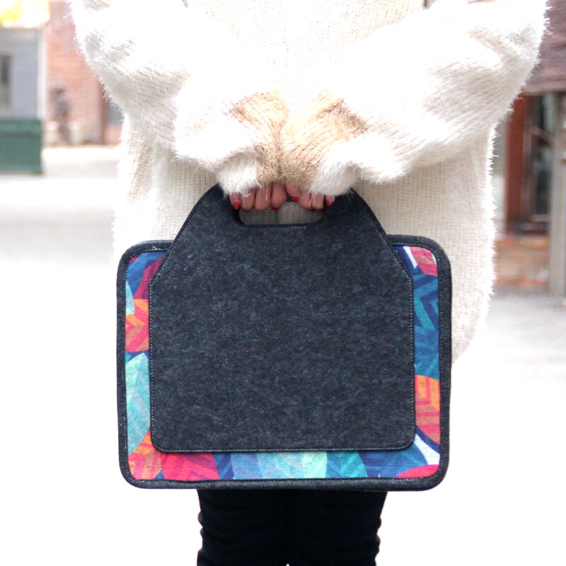 Original design Hand 13-inch pen electric package 15 inch Art and art Brief about Xiaoqing New felt briefcase pen electric package