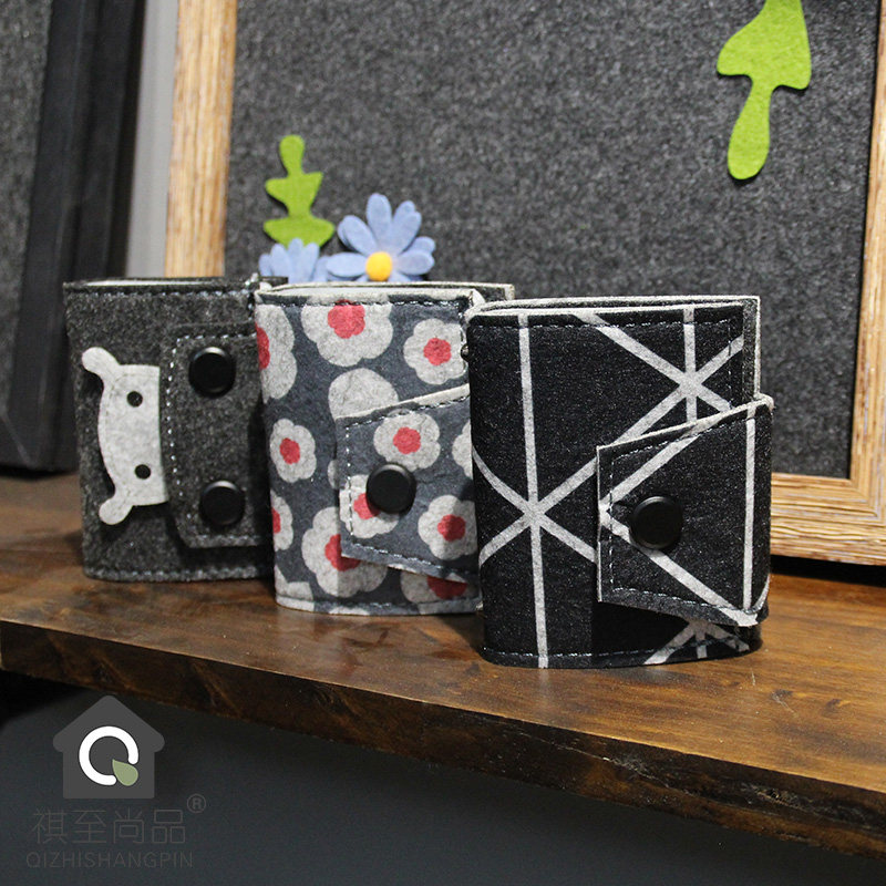 Card bag Felt women's multi-card large capacity simple multi-function protective case trend mini portable anti-drop card bag