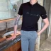 Mùa hè Hàn Quốc Nam nhỏ Ve áo ngắn tay áo thêu POLO Thời trang Giới trẻ Nhật Bản Áo thun Nhật Bản Áo thun thủy triều Hàn Quốc - Polo áo thun có cổ Polo