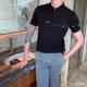 Mùa hè Hàn Quốc Nam nhỏ Ve áo ngắn tay áo thêu POLO Thời trang Giới trẻ Nhật Bản Áo thun Nhật Bản Áo thun thủy triều Hàn Quốc - Polo áo thun có cổ