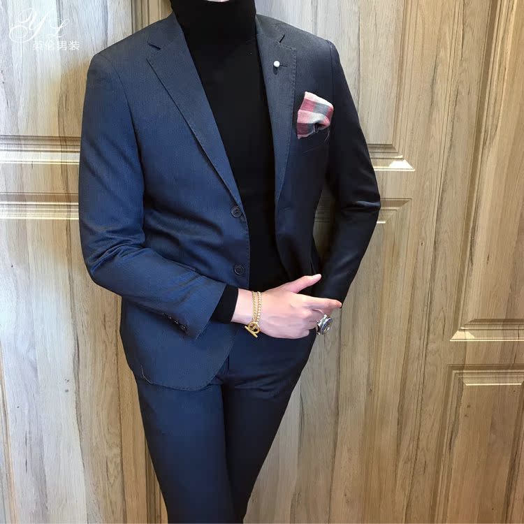 Hàn Quốc mùa thu và mùa đông chú rể phù hợp với phù hợp với nam giới mặc trang phục chính thức nam phiên bản Hàn Quốc của phù hợp với nước Anh nhỏ phù hợp với phù hợp với thủy triều áo vest dạ nam