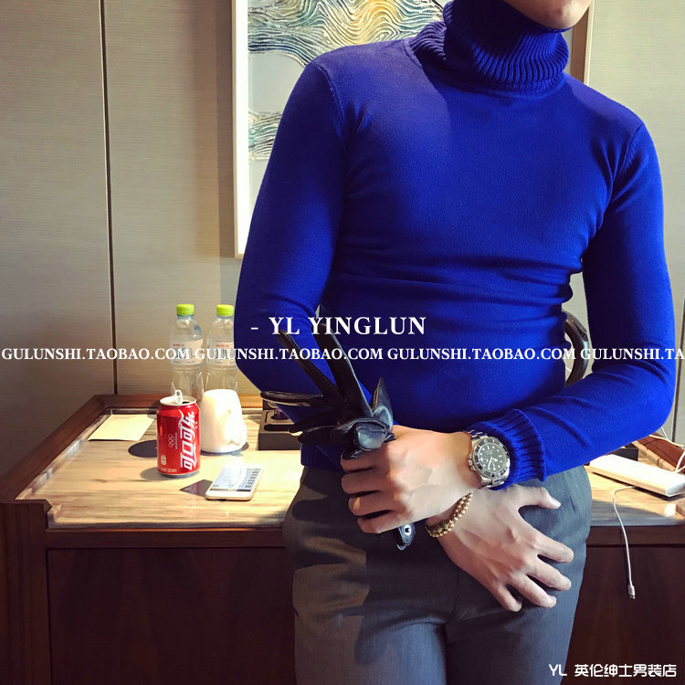 Mùa đông Hàn Quốc áo len cao cổ ulzzang nam phiên bản Hàn Quốc của màu rắn Nhật Bản phong cách Hồng Kông áo len dày áo khoác nam