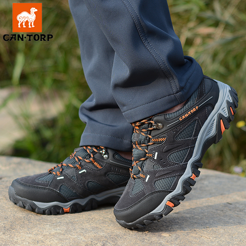 cantorp outdoor climbing shoes men's autumn winter leather face waterproof hiking shoes non-slip sport cross-country men's shoes