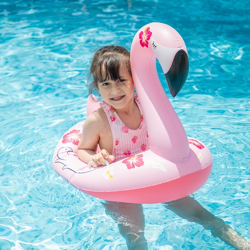 Плавательный круг для девочек, фламинго, 0-1-2-3-4 лет