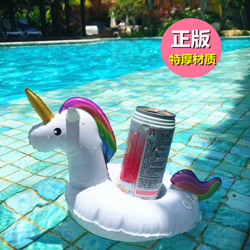 Original new inflatable unicorn cup holder flamingo coaster four-hole cup holder inflatable coaster water supplies