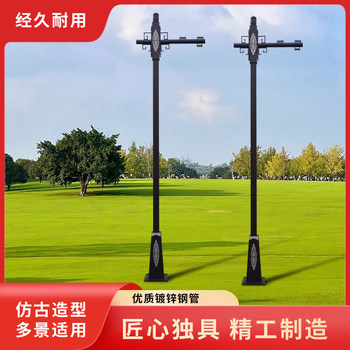 Community park villa monitoring pole landscape styling garden greening retro monitoring pole security pole
