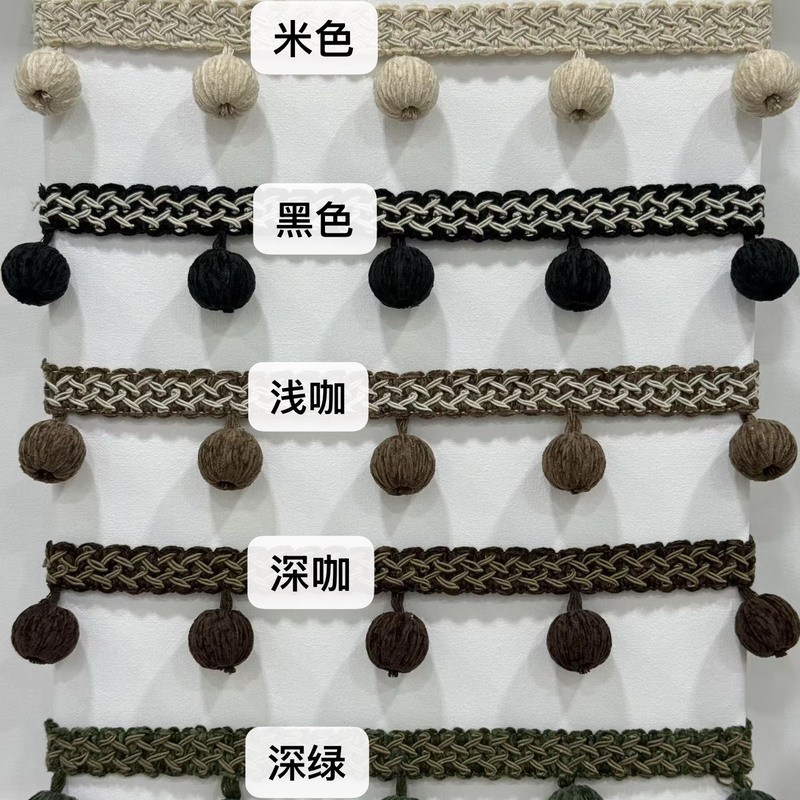 Golden Source Lace Chenille Large Wooden Beads European Retro Curtain Lace Trim Multi-Color Decorative Accessories Golden Source Lace Chenille Large Wooden Beads European Retro Curtain Lace Trim Multi-Color Decorative Accessories