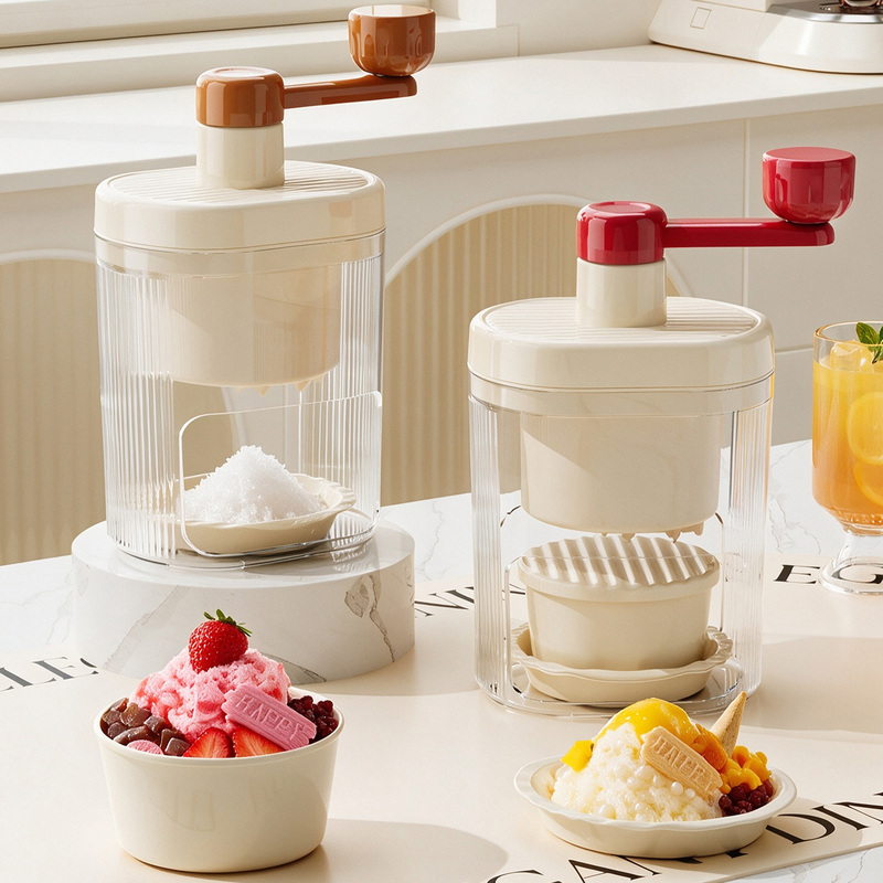 Small Household Ice Shaver, Hand-Cranked Ice Crusher, Shaved Ice Machine, Snowflake Ice Machine, Manual Slush Machine for Night Market Stalls