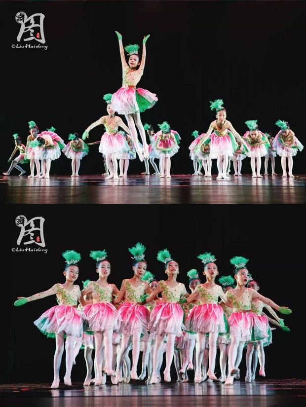 Trẻ em thứ chín Xiaohe phong cách trang phục cô gái nhảy trên bầu trời cỏ fluffy váy hiệu suất sân khấu các hãng quần áo trẻ em