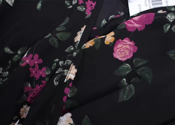 Áo voan dài tay nữ mùa hè phiên bản Hàn Quốc mới của áo sơ mi ren hoa nhỏ ngọt ngào XL chất béo mm rộng bên ngoài mất