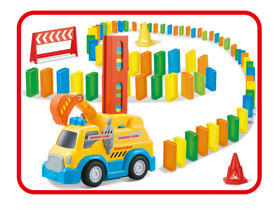 Nan Guo Ying Bao Domino Automatic Brand Placement Engineering Vehicle Children 3-6 Years Old Licensed Educational Electric Toy Vehicle