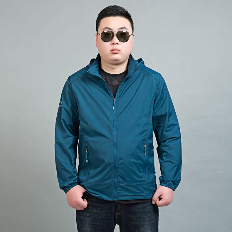 Quần áo chống nắng ngoài trời cho nam mùa hè cộng với phân bón Quần áo da siêu mỏng XL không thấm nước thoáng khí áo gió thể thao áo gió phản quang