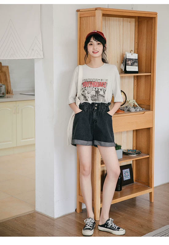 2019 quần short denim mới hè hè phổ biến phiên bản Hàn Quốc mùa hè thủy triều hè nữ 20-30 tuổi - Quần jean