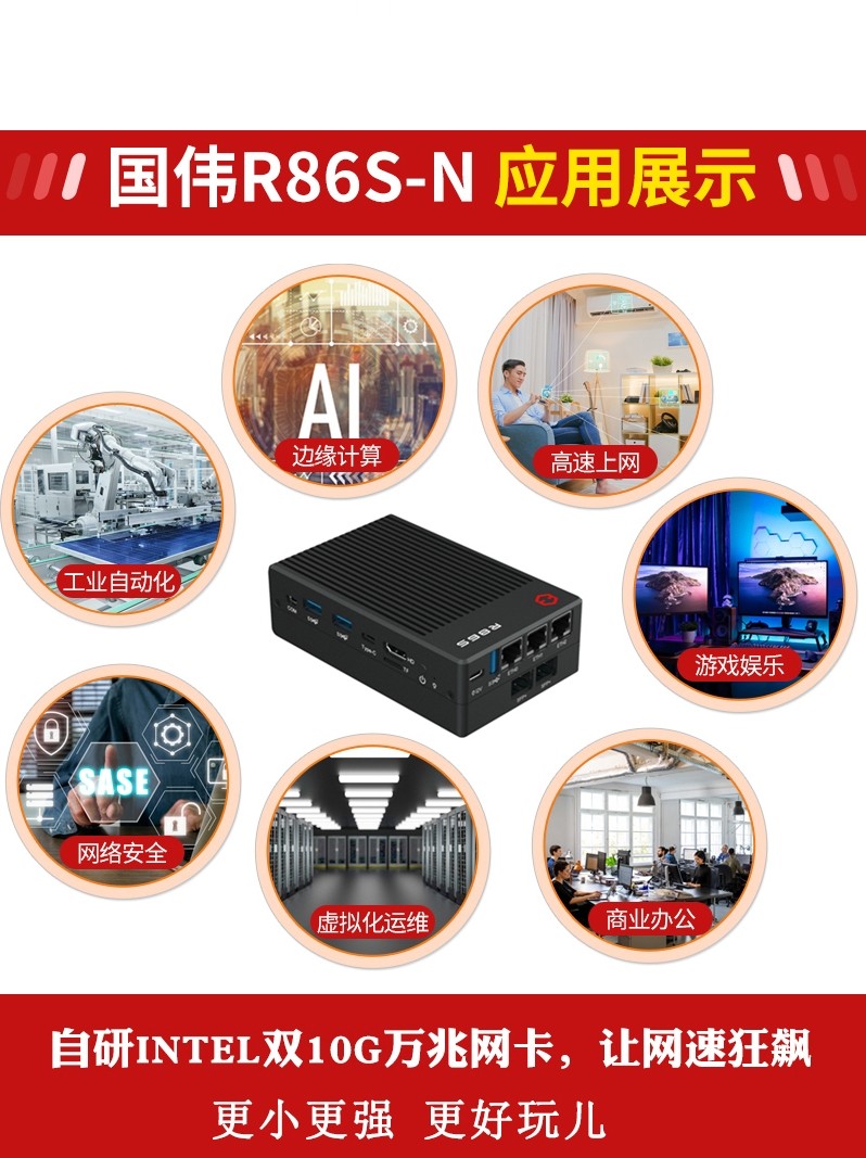 New Guowei R86S-N 12Th Generation Intel N100 N305 10g Dual 10Gbps 2.5g Mini Host