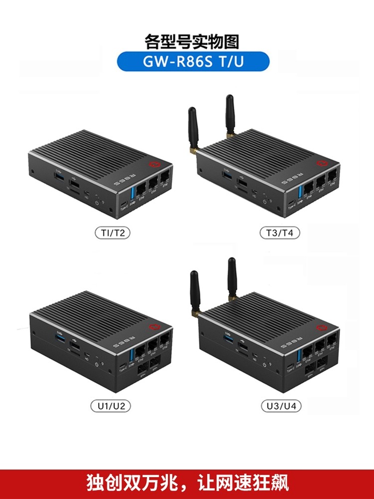 New Guowei R86S 10 Gigabit Optical Port Router 2.5g Multi-Network Port I226Vn6005 Industrial Control Host