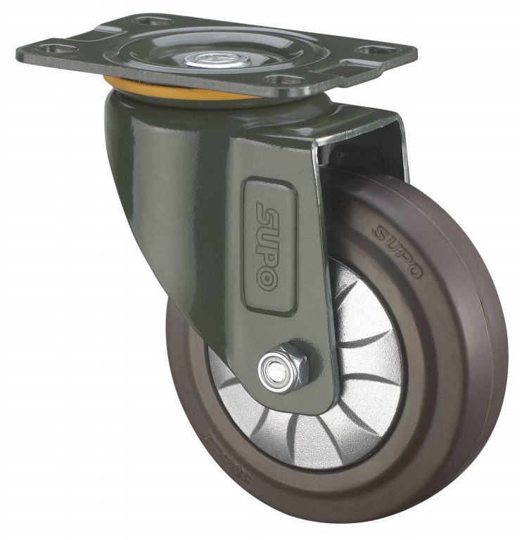 Heavy Duty 3 Inch 4 Inch 5 Inch 6 Inch Rubber Castors Flat Wheel Trolley Mute Castors Rubber Universal Wheels