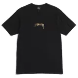 Футболка Spot из натуральной гладкой ткани Stussy, классическая футболка с короткими рукавами и вышивкой