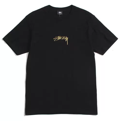 Футболка Spot из натуральной гладкой ткани Stussy, классическая футболка с короткими рукавами и вышивкой