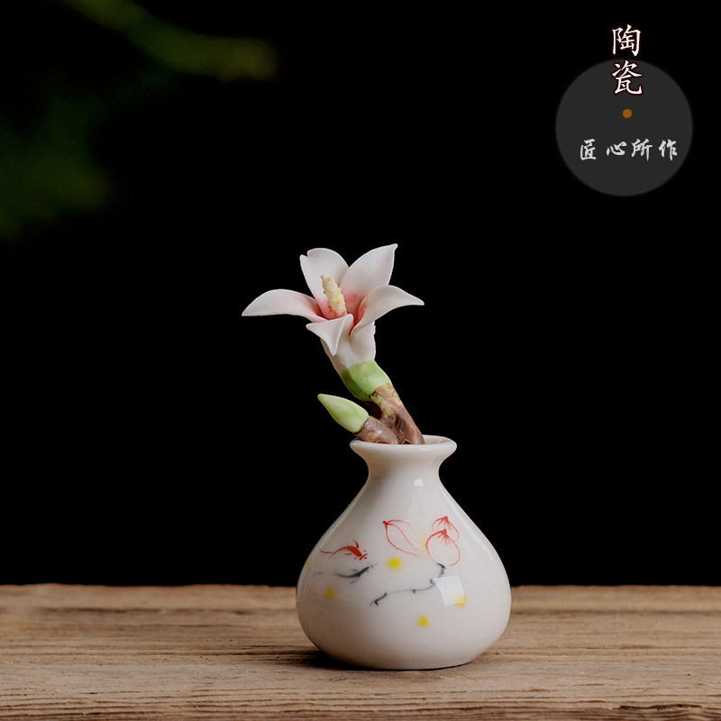 Ceramic Handicrafts Flowers Plum jade Lantea Tea Darling Tea Tray Accessories Meme Your Type Home Ornament Desktop Small Pendulum