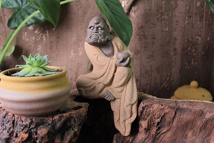 Quà gốm sáng tạo màu cát pháp trang trí bậc thầy Zen Trung Quốc nhà handmade nhân vật tượng trang trí trang trí ngày tết