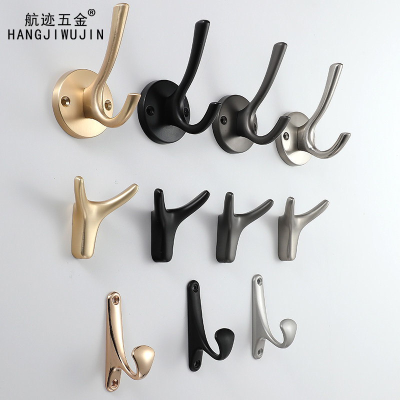 Minimalist black Nordic wall cabinet hanging clothes hook gold wall shoe cabinet wardrobe free of punch single hook integral cabinet creative cloak hook