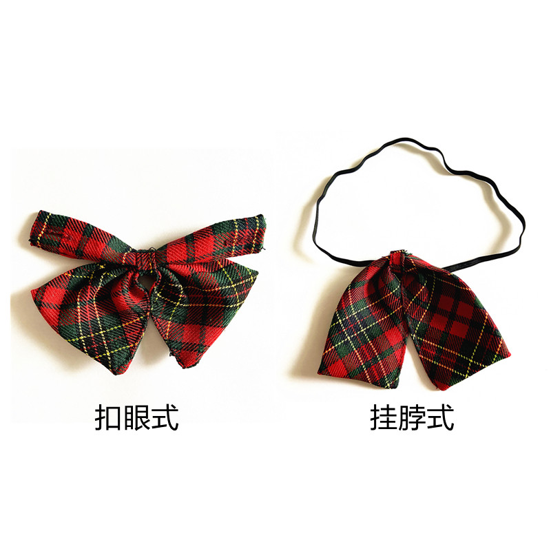 Shenzhen unified elementary school children's school uniform for women's autumn and winter made gown with matching plaid neckline tie and accessories