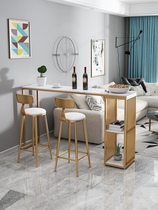 Bar table marble home small bar partition simple modern long table restaurant bar table against the wall high feet