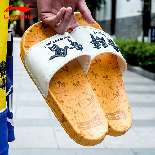 Li Ning, Дисней, модные мужские тапочки, пляжная обувь на липучке, спортивные сандалии, сезон 2021